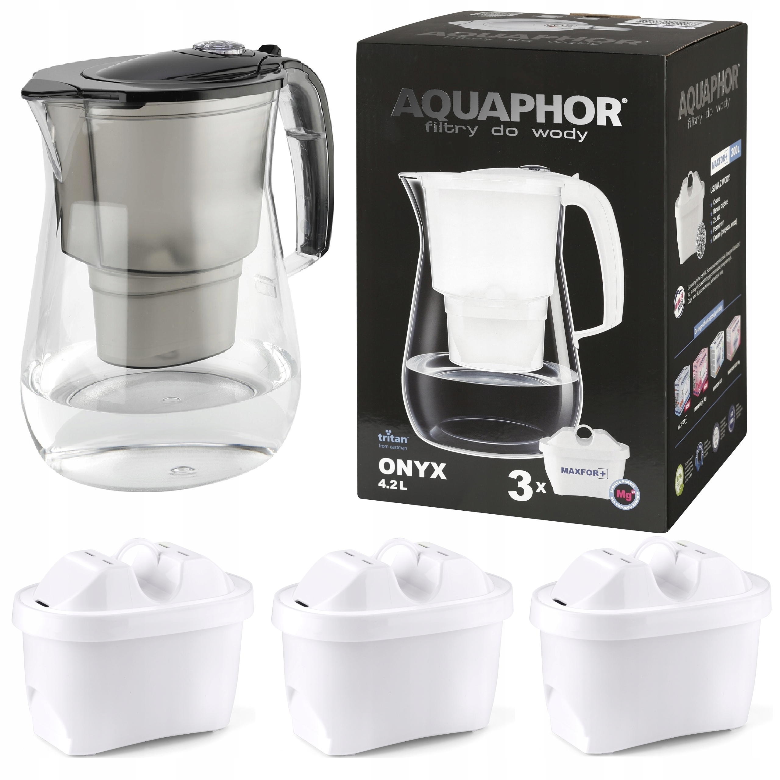 Filtračná kanvica Aquaphor Onyx 4,2 l, čierna